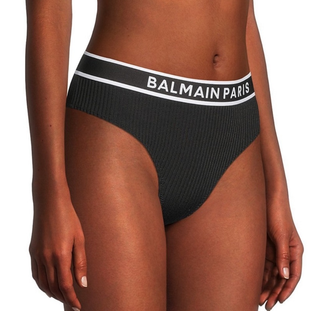 Balmain Logo Band Rib Knit Brief - Picture 3 of 10